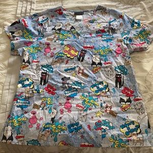 Cherokee *NEVER WORN* printed scrub top